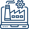 Tailored implementations built on years of cross-industry experience. Factory or industry icon representing domain-specific ERP solutions