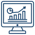 Migrate critical business data securely from legacy systems or other ERPs without data loss or integrity issues. Chart and clock icon representing innovative migration strategy