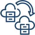 Our experts plan and execute structured migrations tailored to your business size, modules, and workflows. Group with presentation board icon representing expert guidance and support
